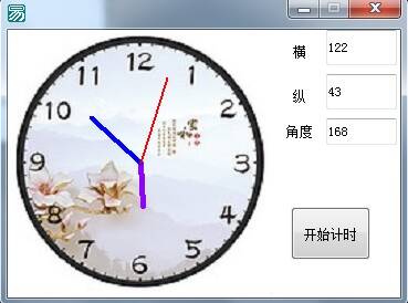易语言画板做的指针时钟.jpg